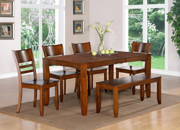 Wooden Imports Furniture Ly5-esp-w 5pc Lynfield Rectangular Dining Table With Butterfly Leaf & 4 Wood Seat Chairs In Espresso Finish