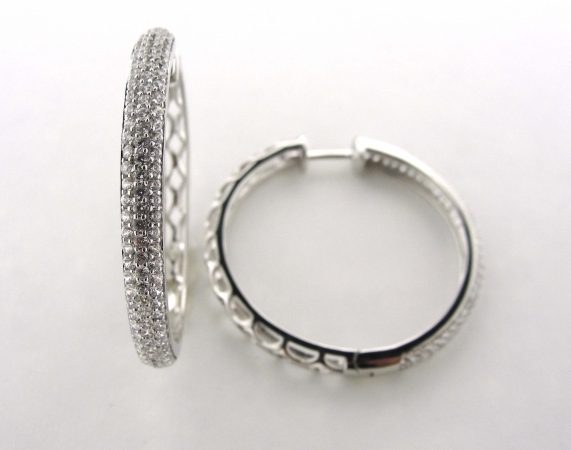 Ne228 Micro Pave Silver And Cz Earring