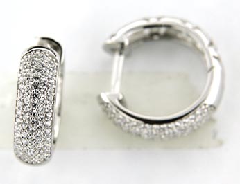 Ne355 Micro Pave Silver And Cz Earring