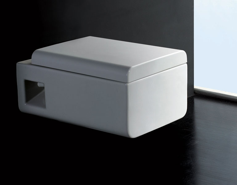 Wd333 Square Modern White Ceramic Wall Mounted Toilet - White