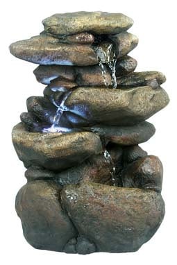. Win472 3 Tier Rock Fountain With Led Light
