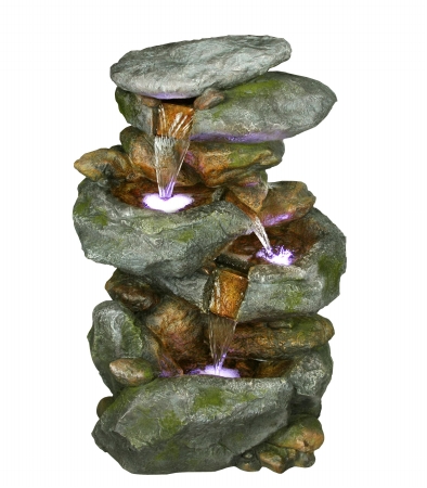 . Win582 Rock Waterfall Fountian With Led Lights