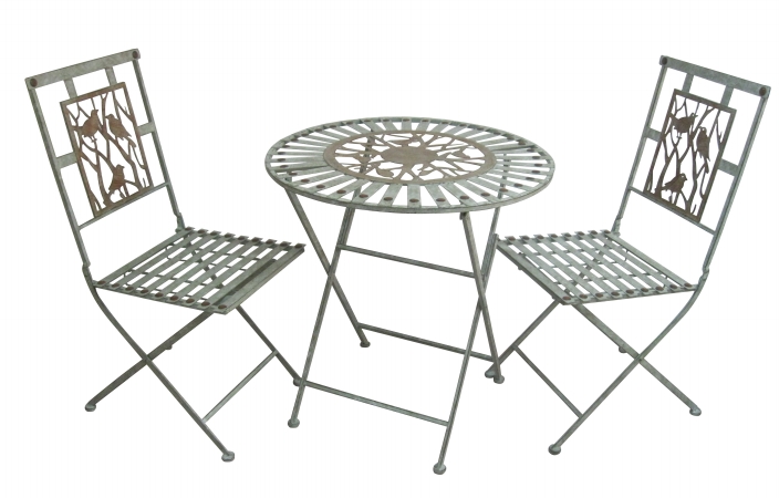 . Mod102a Metal Bistro Set - 1 Table And 2 Chairs