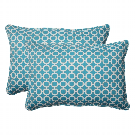 Hockley Teal Oversized Rectangle Throw Pillow (set Of 2)