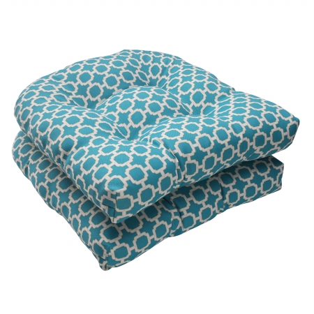 Hockley Teal Wicker Seat Cushion (set Of 2)