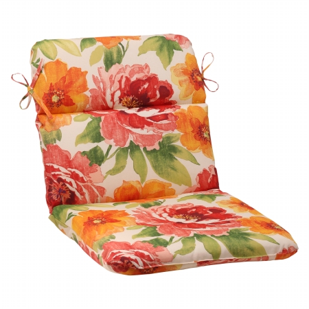 Primro Orange Rounded Corners Chair Cushion