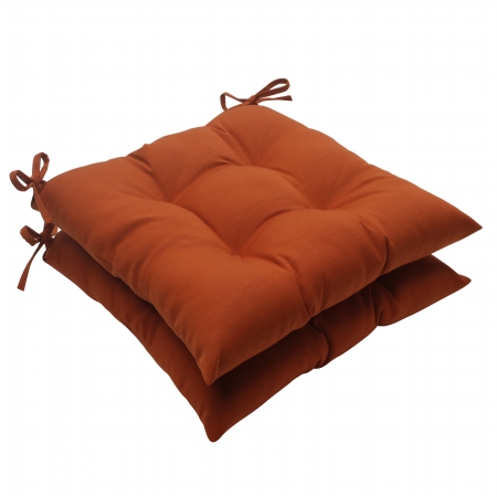 Cinnabar Burnt Orange Wrought Iron Seat Cushion (set Of 2)