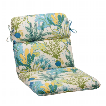Splish Splash Blue Rounded Corners Chair Cushion