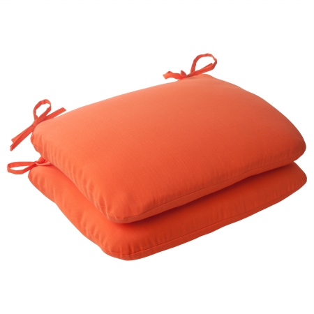 Sundeck Orange Rounded Corners Seat Cushion (set Of 2)