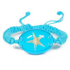 Olw101 Bracelet Oceanic Starfish Oval Shape Clear Blue