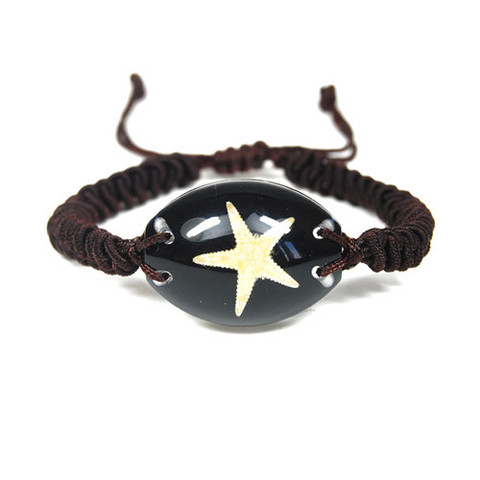 Bracelet Oceanic Starfish Oval Shape Black