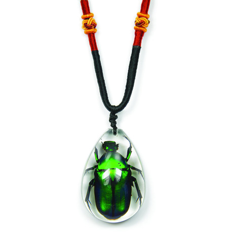 Psb1103 Necklace Clear Tear Drop Green Chafer