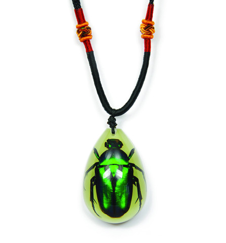 Pyb1103 Necklace Glow In The Dark Tear Drop Green Chafer