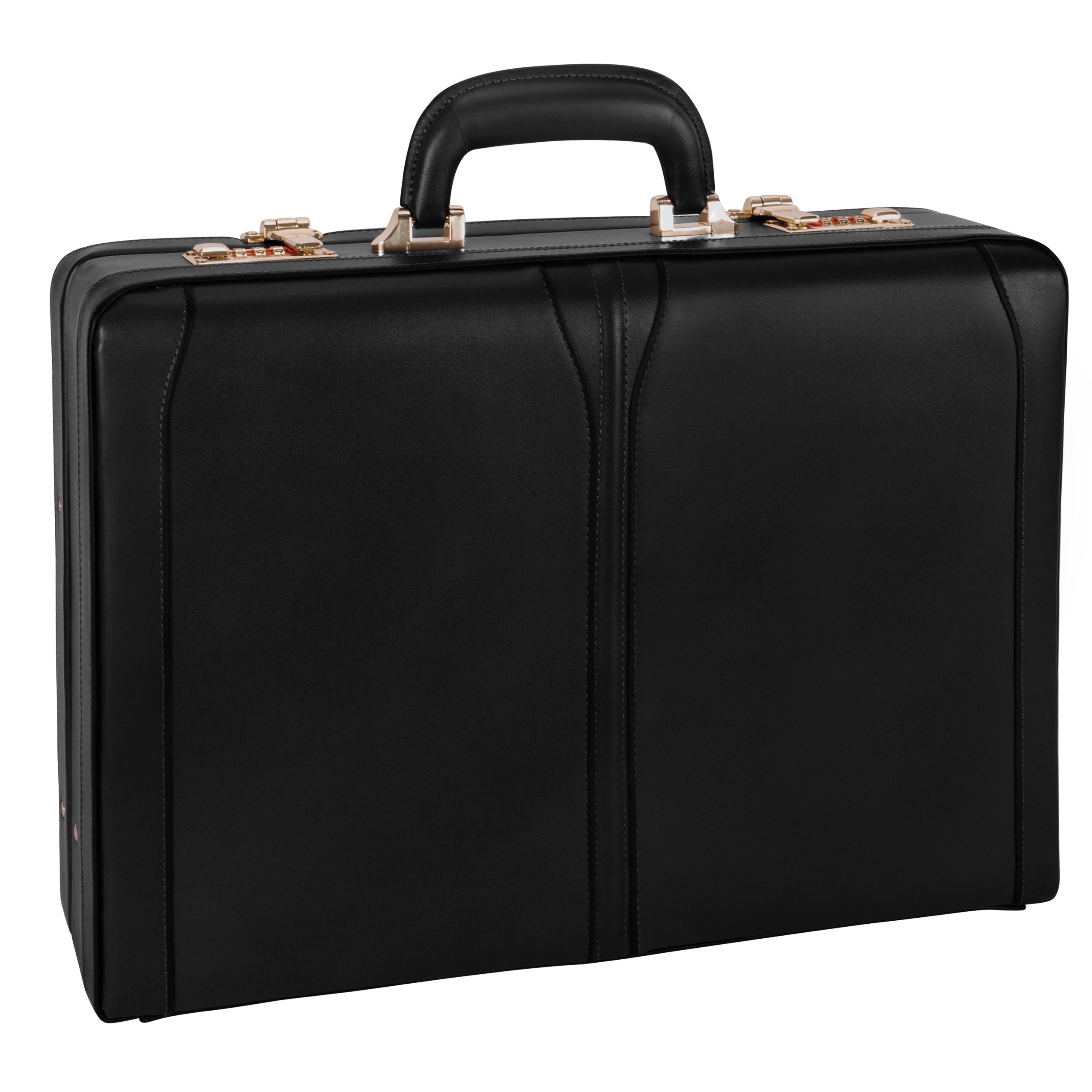 Mcklein Turner 80485 Black Leather Expandable Attache Case