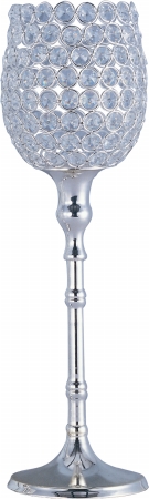 39892bcps Glimmer Large Candle Holder - Plated Silver