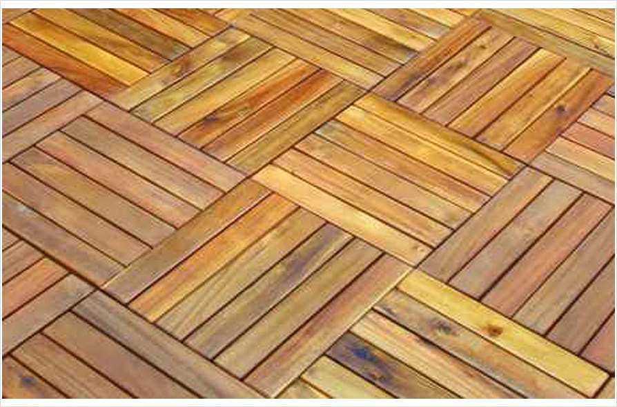 6-slat Acacia Interlocking Deck Tile (set Of 10 Tiles) - V353