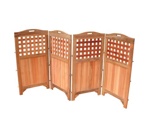 Wood Privacy Screen With 4 Panels - 46" - V163