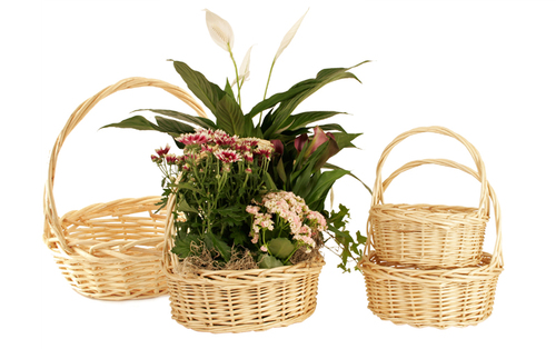 0128-nat Set Of 4 Natural Willow Baskets - Includes 1 Set