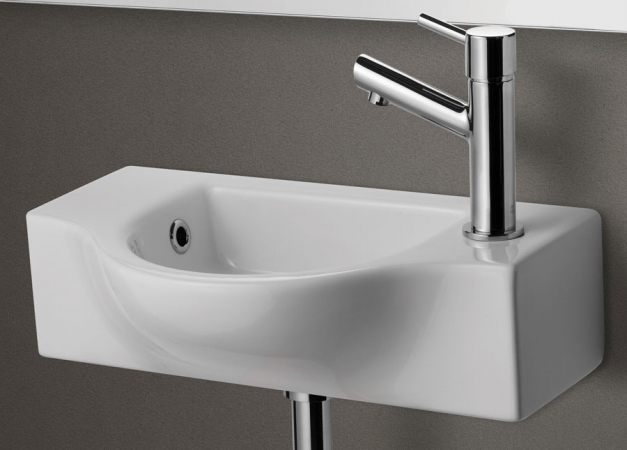Ab105 Small Wall Mounted Ceramic Bathroom Sink Basin - White