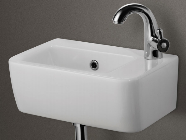 Ab101 Small Wall Mounted Ceramic Bathroom Sink Basin - White