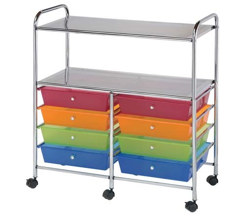 8-drawer With 2-shelf Multi-colored Storage Cart