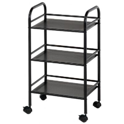 3-shelf Storage Cart - Black