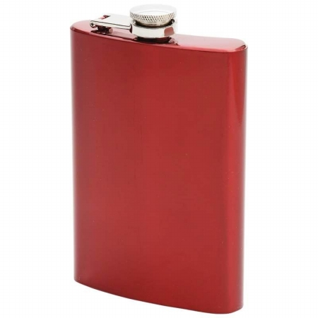 8oz Stainless Steel Flask- Red