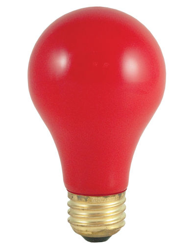25-watt Incandescent Standard A19, Medium Base, Ceramic Red - Pack Of 24