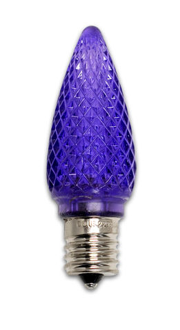 770198 0.35-watt Led C9 Christmas Light Replacement Bulbs, Intermediate Base, Purple - Pack Of 25