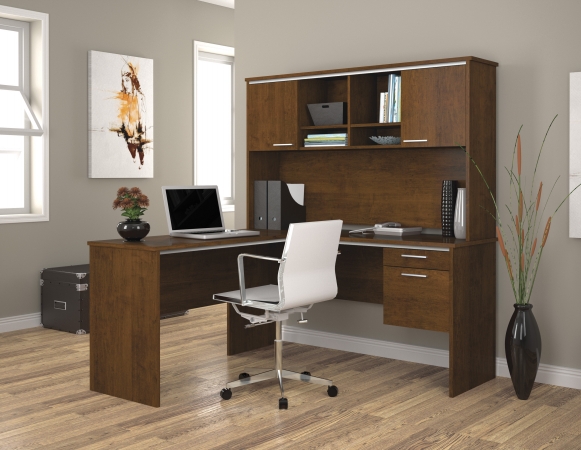 BESTAR 90427-63 Flare L-shaped workstation in Tuscany Brown BESTAR 90427-63 Flare L-shaped workstation in Tuscany Brown
