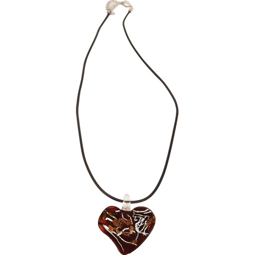 290-dghnr Premium Red Dichroic Glass Heart Necklace
