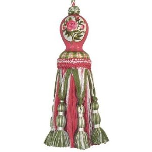 C249 Rose And Lily Hand Painted Tassel