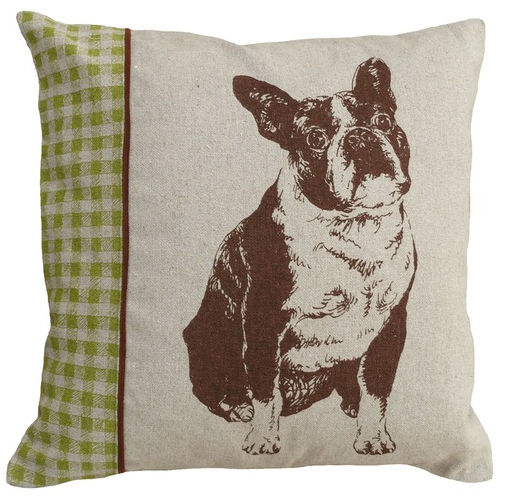 Cs002p-br Screen Print Pillow - Boston Terrier
