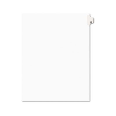 01026 -style Legal Side Tab Divider Title - 26 Letter White 25-pack