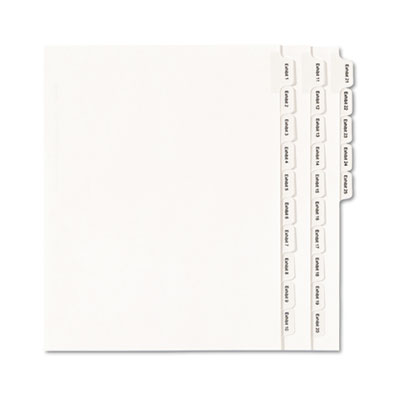 Allstate-style Legal Side Tab Dividers 25-tab 1-25 Letter White 25-set
