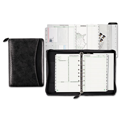 Woven Look Starter Set Organizer, Simulated Leather, 5 .5 In. X 8 .5 In. , Black