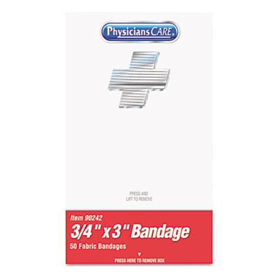 Physicianscare 90242 Xpress First Aid Kit Refill Bandages .75 In. X3 In. Plastic 50-bx