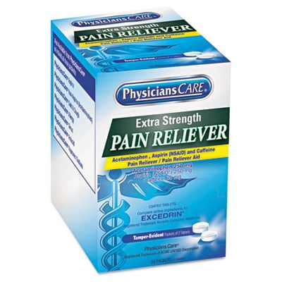 Physicianscare Acm90316 Extra-strength Pain Reliever, 50 2-packs-box