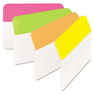 Sticky Note 686a-ploy Hanging File Tabs 2 X 1.5 Solid Angled Assorted Bright 24-pk
