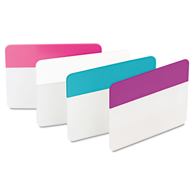 Sticky Note 686-pwav Durable File Tabs 2 X 1.5 Aqua Pink Violet White 24-pack