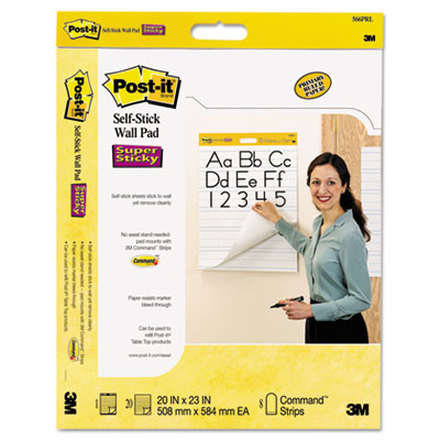 Post-It Easel Pads 566PRL Self-Stick Wall Easel Ruled Pad 20 in. w x 23 in. h White 20 Sheets-Pad 2-Pack Post-It Easel Pads 566PRL Self-Stick Wall Easel Ruled Pad 20 in. w x 23 in. h White 20 Sheets-Pad 2-Pack