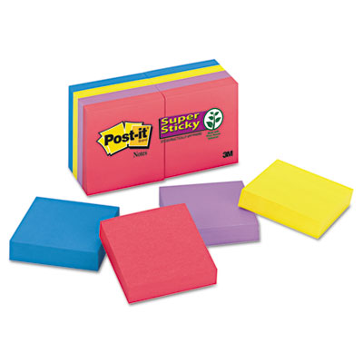 Post-It Notes Super Sticky 622-8SSAU Pads in Jewel Pop Colors Ninety 2 x 2 Sheets 8 Pads-Pack Post-It Notes Super Sticky 622-8SSAU Pads in Jewel Pop Colors Ninety 2 x 2 Sheets 8 Pads-Pack