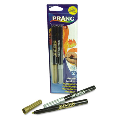 Prang 80597 Metallic Washable Markers Bullet Tip Gold-Silver 2-Set Prang 80597 Metallic Washable Markers Bullet Tip Gold-Silver 2-Set