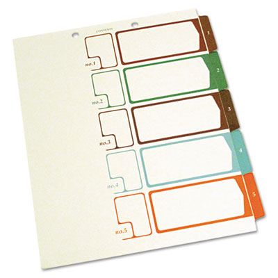 S05175 Table Of Contents Index Dividers 1-5 Multicolor 11 X 8.5