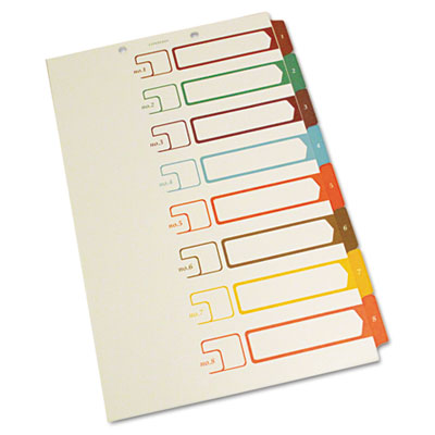 Table Of Contents Index Dividers 1-8 Multicolor 14 X 8.5
