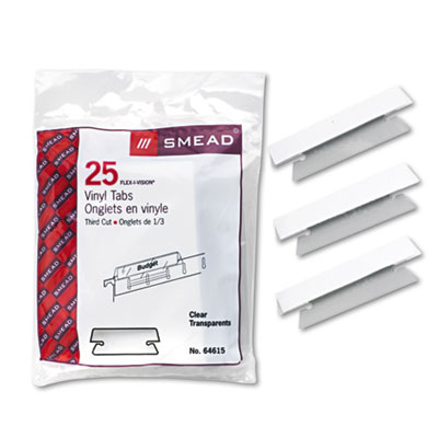 64615 Hanging File Tab-insert .33 Tab 3 .5 Inch Clear Tab-white Insert 25-pack