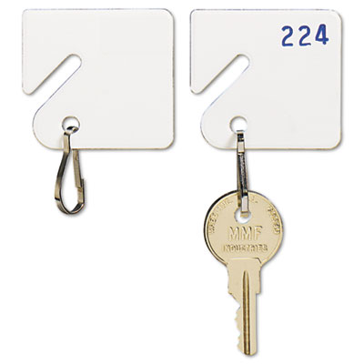 201300006 Slotted Rack Key Tags, Plastic, 1.5 X 1.5, White,