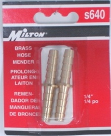 Mils640 Brass Hose Mender .25 In. Hose - 2 Pack