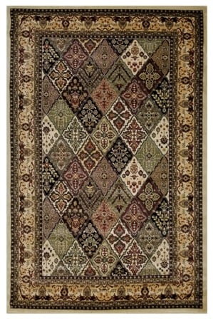 La Rug 1299-04 Cosmos Area Rug With Cream-red-green And Black Rich Warm Hues