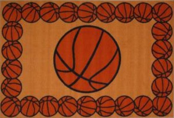 La Rug Ft-93-1929 19 In. X 29 In. Fun Time Basketball Accent Rug - Multi Coloreds
